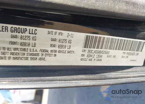 2012 Dodge Challenger Sxt z USA, uszkodzony, nr VIN 2C3CDYAG9CH268660